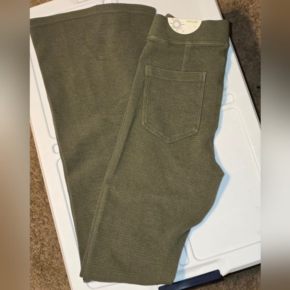 aerie Pants - Aerie OFFLINE Hi-Rise Flare Pants | Olive Green | Size Small Short NWT